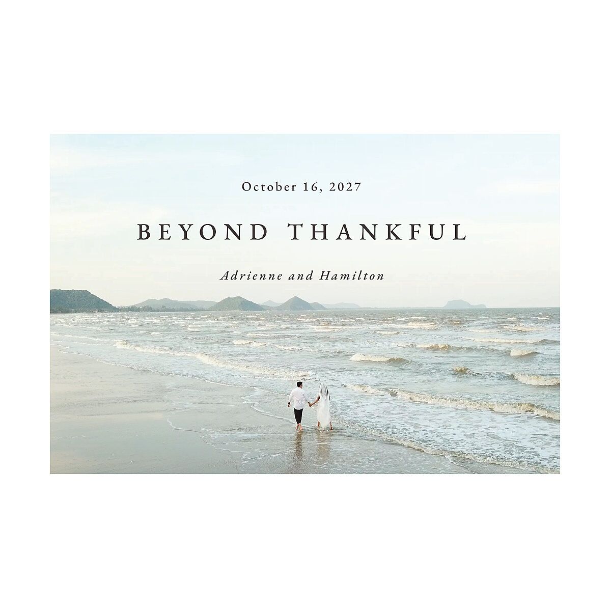 Beach Monogram Thank You Postcards