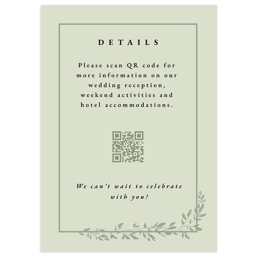 Dainty Frame Wedding Event Detail Cards Thyme Signature Standard