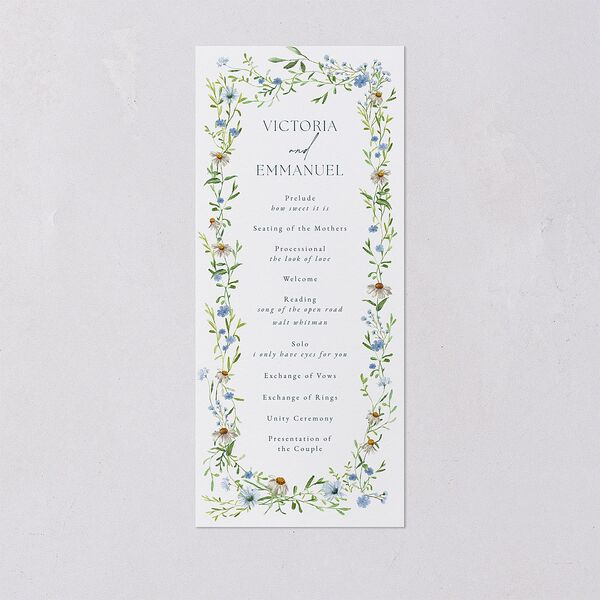 Wildflower Border Wedding Programs Stream Signature