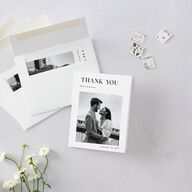 Simple Editorial Photo Thank You Cards Pure White