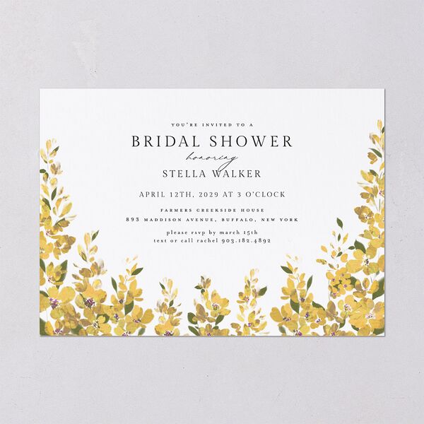 Delphinium Crest Bridal Shower Invitations Daffodil Signature Blank