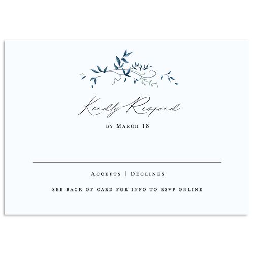 Dainty Fairytale Greenery Wedding Response Cards Dark Navy Signature Standard