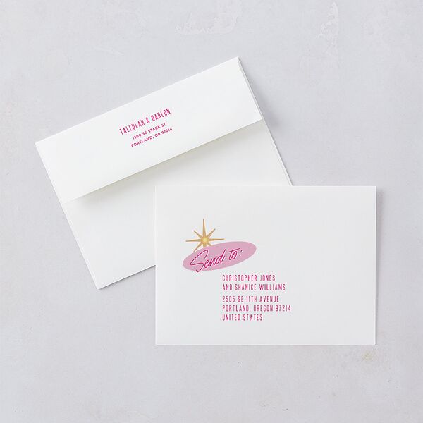 Las Vegas Love Bridal Shower Invitations Rose Pink Signature Blank Standard
