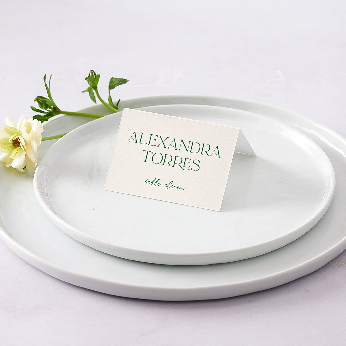 Hawaiian Tropical Orchid Oval Place Cards Crimson Signature