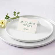Hawaiian Tropical Orchid Oval Place Cards Crimson Signature