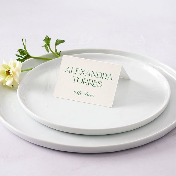 Hawaiian Tropical Orchid Oval Place Cards Crimson Signature