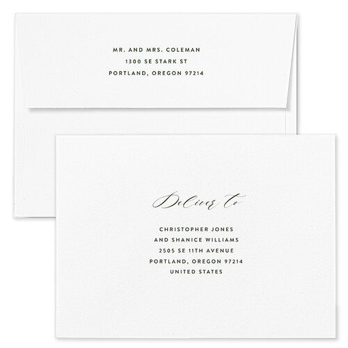 Joyful Elegance Holiday Card Envelopes Blue Hunter Green Both Recipient and Return Addresses Standard Signature