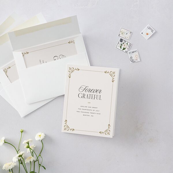 Old Money Thank You Cards Champagne