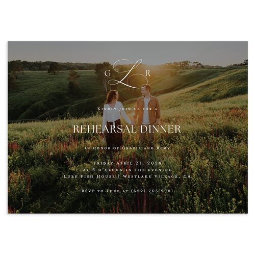 Classic Picture Photo Rehearsal Dinner Invitations Licorice Signature Blank Standard