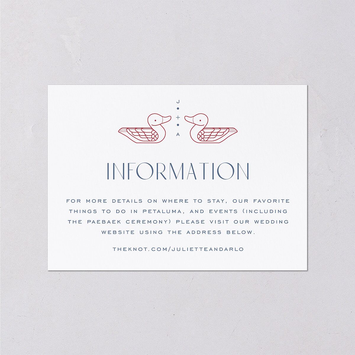 Eternal Devotion Wedding Enclosure Cards Garnet Signature Standard