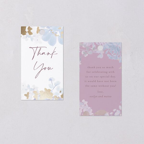 Hydrangea Garden Favor Gift Tags Gold Slate Signature
