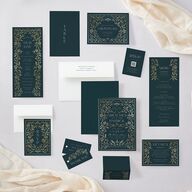 Storybook Filigree Place Cards Gold Dark Night Signature