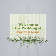 Colorful Retro Stripes Standard Welcome Sign Medium Sea Foam Standard Indoor Foam Core M Welcome