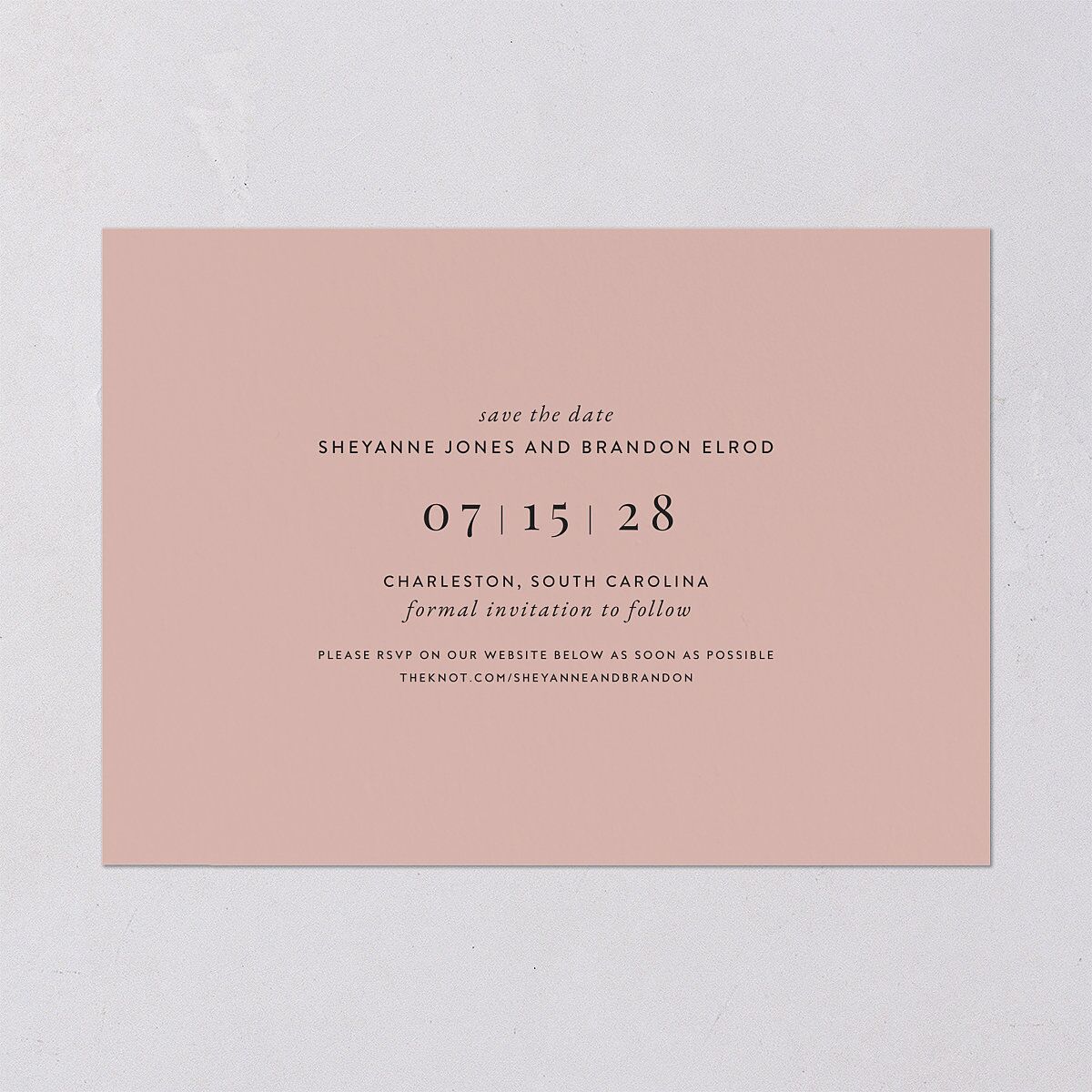 Wildflower Landscape Save the Date Cards Peach Pink Signature smooth Blank No Standard
