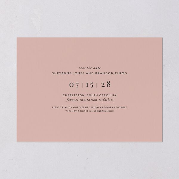 Wildflower Landscape Save the Date Cards Peach Pink Signature smooth Blank No Standard