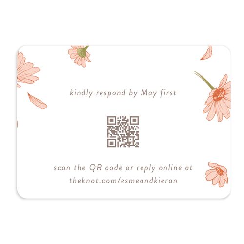 Monogram Daisies QR Code RSVP Cards Blossom Signature Rounded