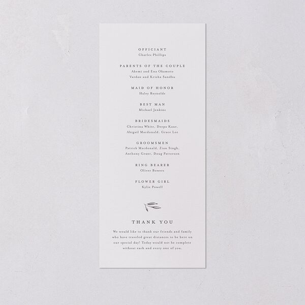 Shining Sprig Wedding Programs Gold Mist Signature