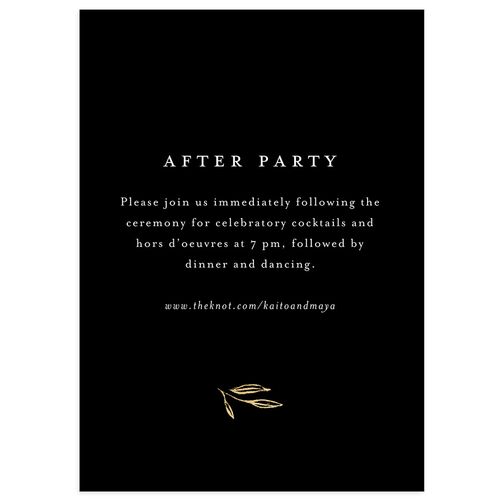 Shining Sprig Wedding Enclosure Cards Gold Licorice Signature Standard