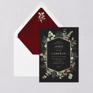 Elegant Eucalyptus Christmas Foil Euro Envelope Liners Licorice Luxe