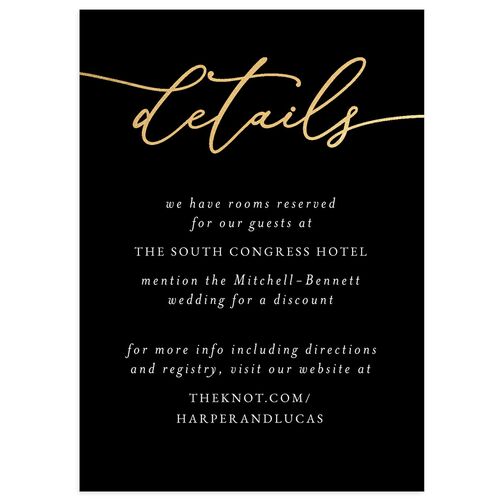 Gilded Photo Foil Wedding Enclosure Cards Gold Licorice Signature Standard