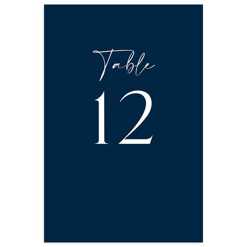 Modern Contrast Table Numbers Navy Signature