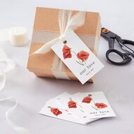 Wild Poppies Favor Gift Tags Pure White Signature