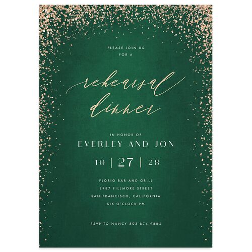 Sparkling Romance Rehearsal Dinner Invitations Forest Signature Blank Standard