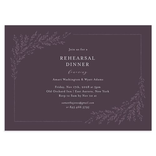 Exquisite Branches Botanical Rehearsal Dinner Invitations Regency Signature Blank Standard