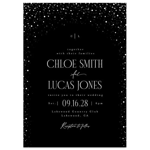 Sparkling Night Wedding Invitations Midnight Signature Blank No Standard