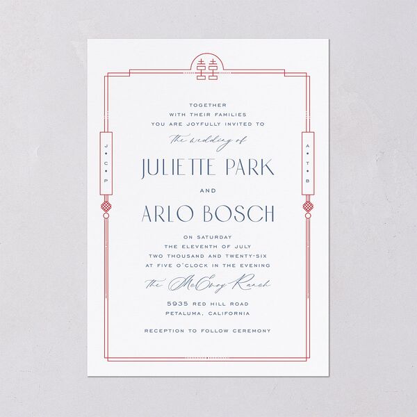 Eternal Devotion Wedding Invitations Garnet Signature Blank No Standard
