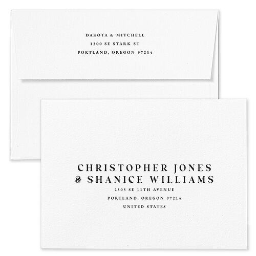 Mountain Escape Rehearsal Dinner Invitation Envelopes Terracotta Pure White Recipient Address Signature Standard