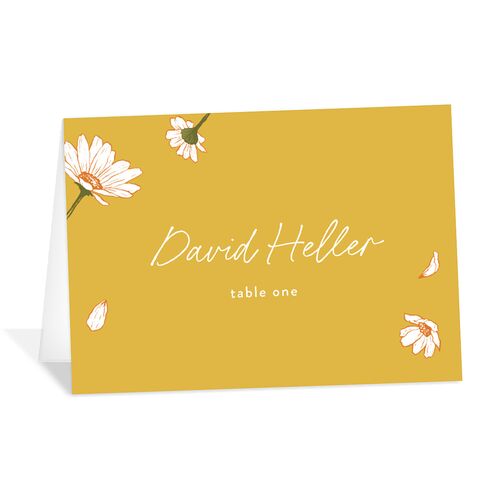 Monogram Daisies Place Cards Sunflower Signature