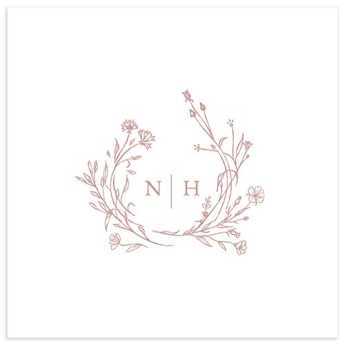 Natural Monogram Luncheon Napkins Dusty Rose Napkin Uncoined