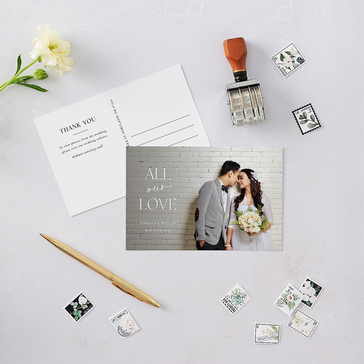 Nothing Fancy Thank You Postcards Pure White