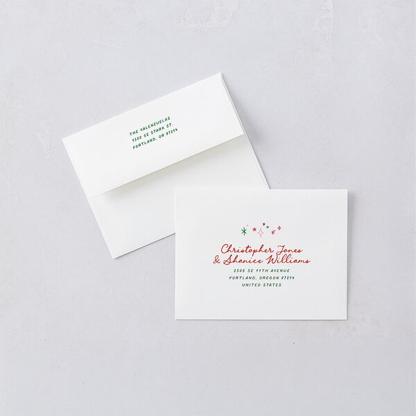 Whimsical Painted Holiday Border Thank You Cards Scarlet