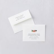Vintage Hawaiian Island Save the Date Magnet Envelopes White Eucalyptus Both Recipient and Return Addresses Signature Standard