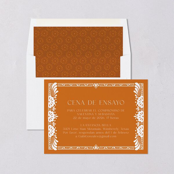 Hacienda Elegante Rehearsal Dinner Invitations Cinnamon Signature Blank Standard