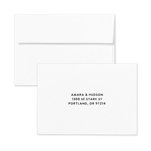 Hand Drawn Wavy Border Response Card Envelopes White Pure White Return Address Signature Standard