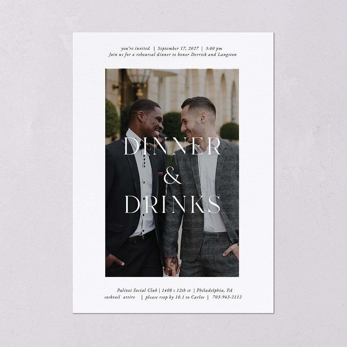 Manhattan Rehearsal Dinner Invitations Pure White Signature Blank