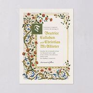 Medieval Renaissance Wedding Invitations Moss Signature Blank No Standard