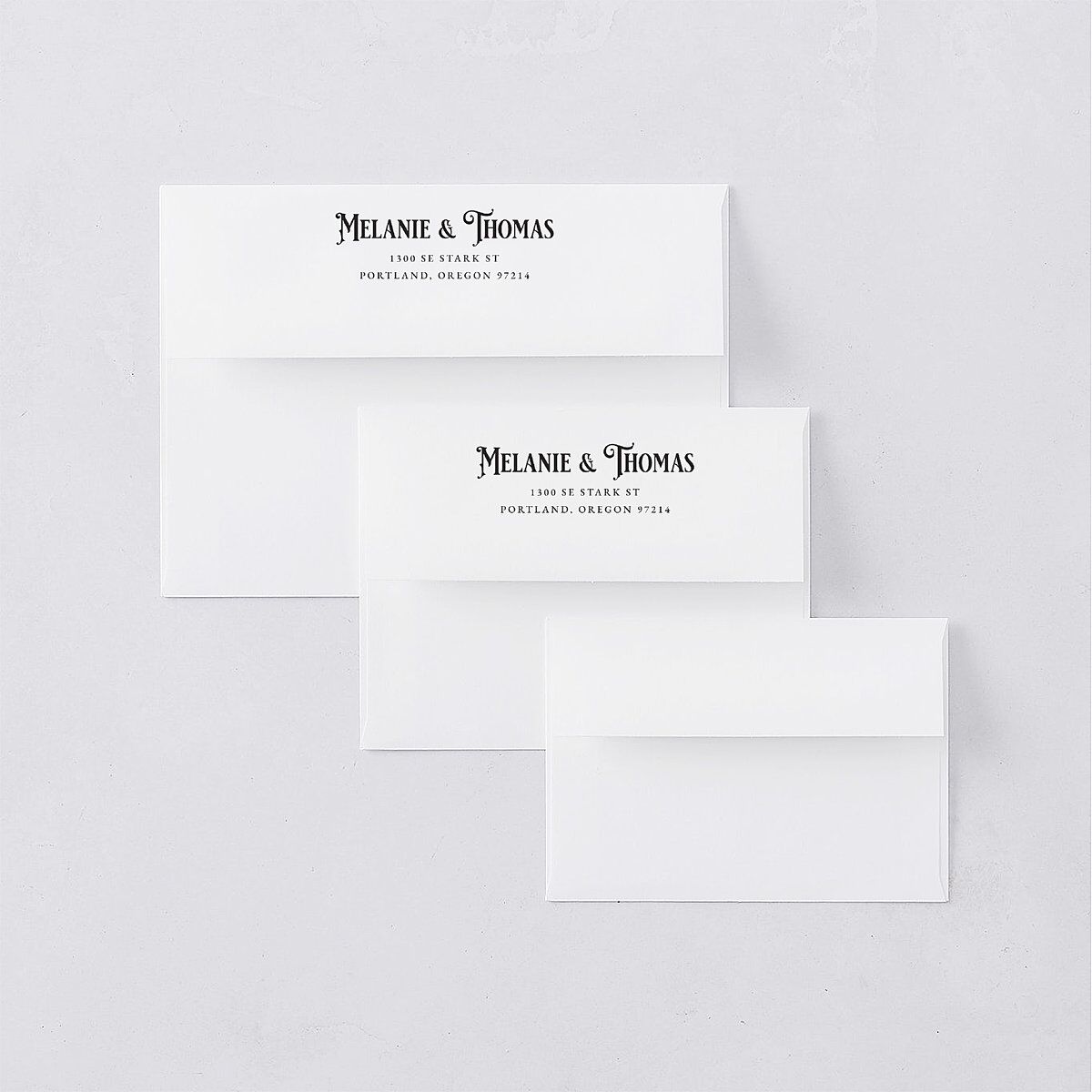 Steampunk Vintage Thank You Card Envelopes Charcoal White Both Recipient and Return Addresses Signature Standard