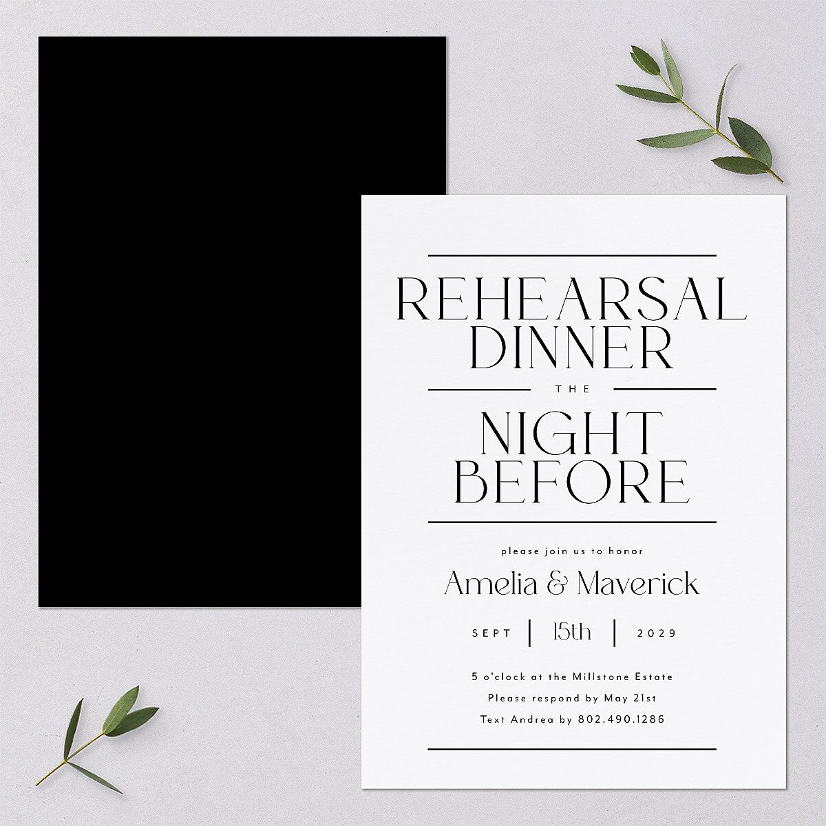 Estate Rehearsal Dinner Invitations — view 1