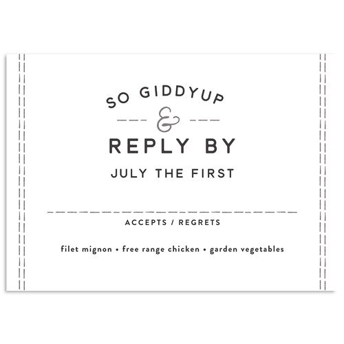 Western Denim Wedding Response Cards Charcoal Signature Standard