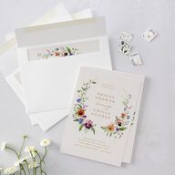 Wild Pansies Bridal Shower Invitations Rose Gold Signature Blank