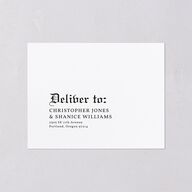 Minimalist Gothic Photo All-in-One Wedding Invitations Ivory Signature Light Both Recipient and Return Addresses No