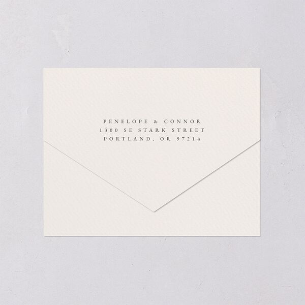 Graceful Botanical Foil All-in-One Wedding Invitations Greenery Signature Light Both Recipient and Return Addresses No