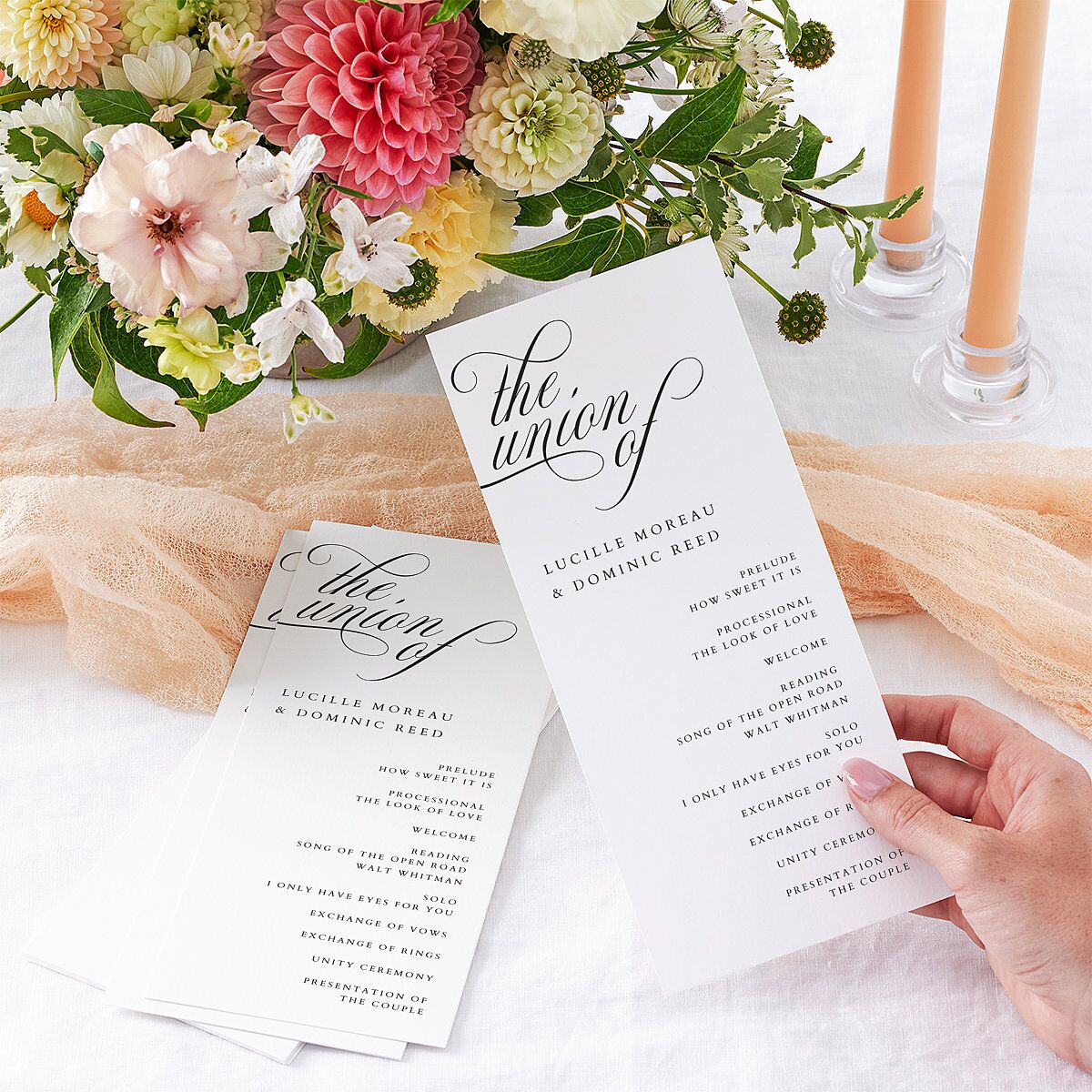 The Union Of Wedding Programs Pure White Signature