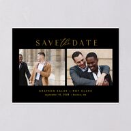 Elegant Grid Save the Date Cards Licorice Signature smooth Blank No Standard