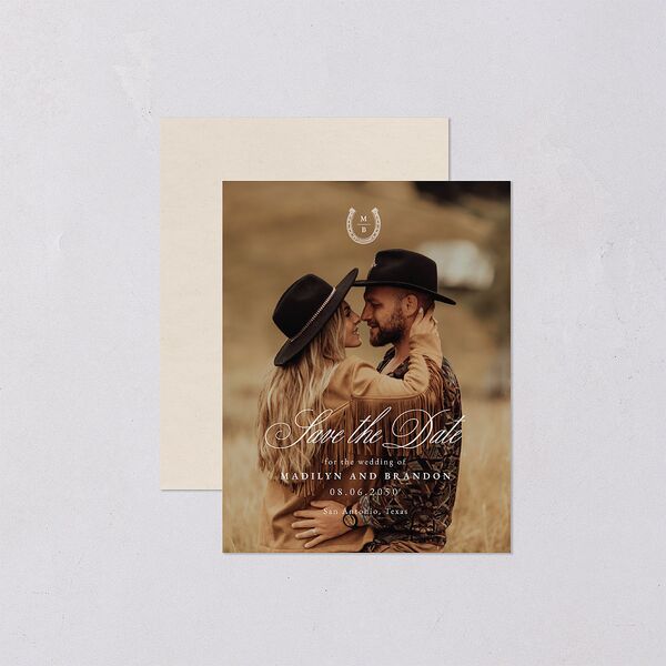Western Horseshoe Botanical Save the Date Petite Cards | The Knot