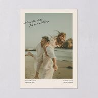 Vintage Film Photo Save the Date Cards Sand Signature smooth Blank No Standard